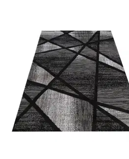 Moderní koberce Moderní šedo černý koberec s abstraktním vzorem Šířka: 120 cm | Délka: 170 cm