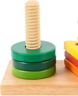 Živé a vzdělávací sady Bigjigs Toys Dřevěné nasazovací geometrické tvary GEOMETRIO vícebarevné