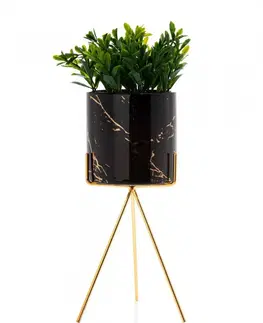Květináče a truhlíky DekorStyle Květináč na stojanu Emma 28 cm černý