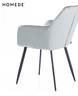 Židle HOMEDE Designová židle Vialli stříbrná, velikost 60x42x84