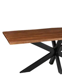 Jídelní stoly Tmavě hnědý obdélníkový jídelní stůl s deskou z akáciového dřeva Gerard Acacia - 200*90*76 cm J-Line by Jolipa 23908