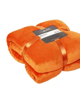 Deky Oranžový chlupatý pléd Bjorn orange rust - 150*200 cm Collectione 8501545704054