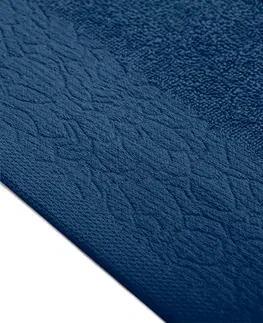 Ručníky AmeliaHome Ručník FLOSS klasický styl 30x50 cm námořnicky modrá, velikost 70x130