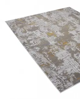 Moderní koberce Moderní šedý koberec se zlatým motivem Šířka: 160 cm | Délka: 230 cm