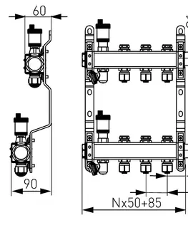 Koupelna NOVASERVIS Rozdělovač nerez s regulačními mechan. ventily 12 okruhů SN-ROU12S