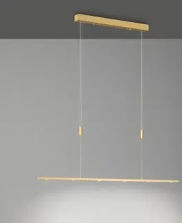 Závěsná světla quitani Quitani LED závěsné svítidlo Tolu, délka 119 cm, mosaz