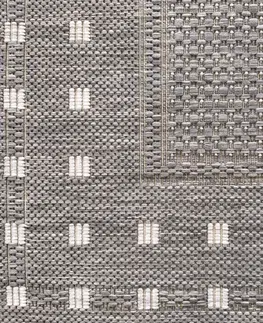 Skandinávské koberce Luxusní oboustranný šedý koberec s ozdobným okrajem