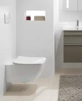 Záchody VILLEROY & BOCH Venticello Závěsné WC se sedátkem SoftClosing, DirectFlush, CeramicPlus, alpská bílá 4611RSR1