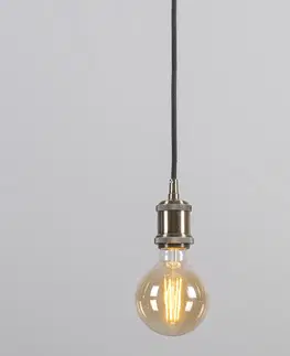 Zavesna svitidla Moderní závěsná lampa bronzová s černým kabelem - Cava Classic