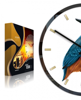 Hodiny ModernClock Nástěnné hodiny Bird Unikat bílé