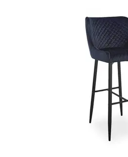 Kuchyňské linky Expedo Barová židle FAREL B H-1 VELVET, 46x109x42, bluvel 19, černá