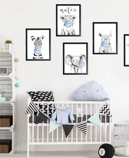 Obrazy do dětského pokoje Obraz na zeď - Slon s modrou bublinou