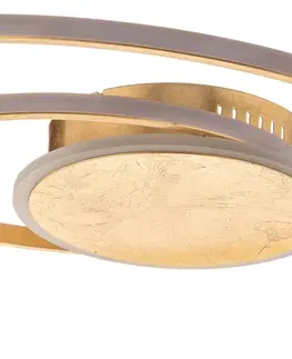 Stropní svítidla Lindby Lindby Dorle LED stropní světlo, zlatá, Ø 60 cm