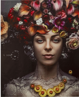 Fotoobrazy KARE Design Obraz na plátně Flower Art Lady 200x200cm