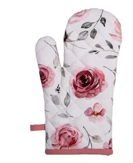 Chňapky Bavlněná chňapka-rukavice s růžemi Rustic Rose - 18*30 cm Clayre & Eef RUR44