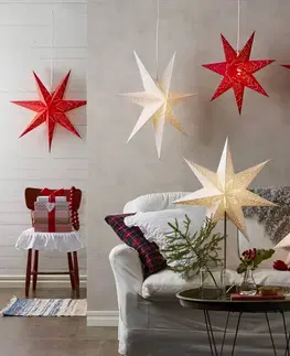 Vánoční světelná hvězda STAR TRADING Jemná papírová hvězda Sensy závěsná