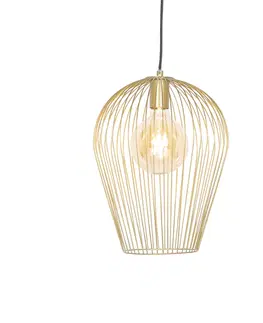 Zavesna svitidla Designová závěsná lampa zlatá - Wire Ario