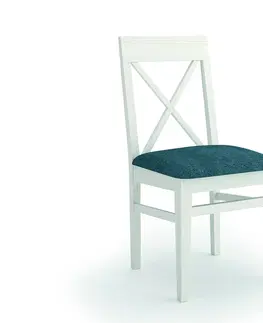 Luxusní jídelní židle Estila Stylová jídelní židle Verona s masivními nohama a textilním čalouněním 90cm