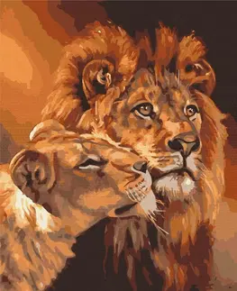 Zvířata Malování podle čísel zamilované lvi
