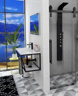 Sprchové kouty GELCO VOLCANO BLACK sprchové dveře 1500 čiré sklo GV1415