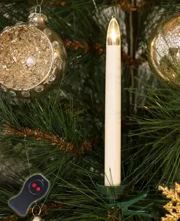 Světelné řetězy Konstsmide Christmas Vánoční svíčky LED bezdrátové, 16cm bílá 10ks