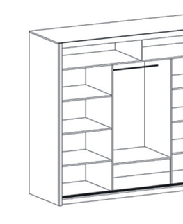 Ložnicové sestavy Ložnice SARON bílá (postel 160, skříň, komoda, 2 noční stolky)