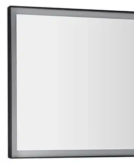 Koupelnová zrcadla SAPHO SORT zrcadlo s LED osvětlením 100x70cm, černá mat ST100