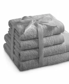 Ručníky AmeliaHome Sada ručníků a osušek Amari světle šedá, 2 ks 50 x 100 cm, 2 ks 70 x 140 cm