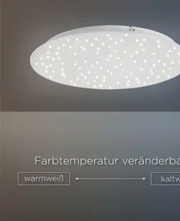 LED stropní svítidla LEUCHTEN DIREKT is JUST LIGHT LED stropní svítidlo kulaté v bílé s efektem hvězdného nebe a nastavitelnou barvou světla 2700-5000K
