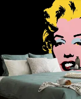 Samolepící tapety Samolepící tapeta pop art Marilyn Monroe na černém pozadí