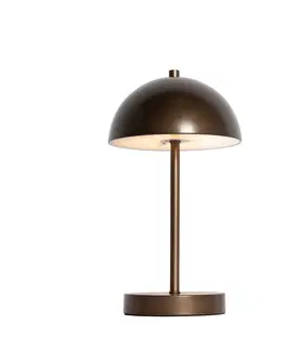 Stolni lampy Venkovní stolní lampa tmavě bronzová dobíjecí 3-stupně stmívatelná - Keira
