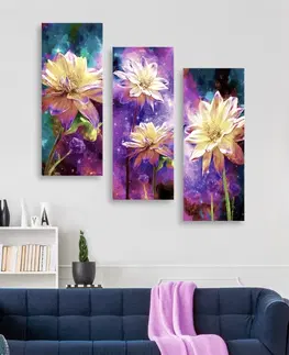 Obrazy Wallity Sada obrazů FLOWERS 70 x 50 cm 3 kusy