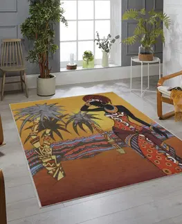 Koberce a koberečky Conceptum Hypnose Koberec Ridge 160x230 cm žlutý/oranžový