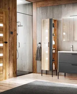 Koupelnový nábytek Comad Koupelnová skříňka vysoká Madera 800 dub artisan/grafit