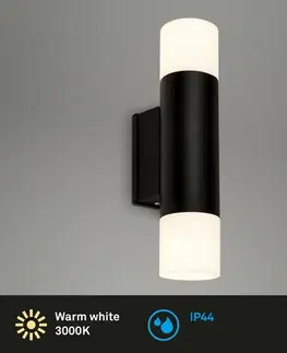LED nástěnná svítidla BRILONER Svítidlo do koupelny, 27,5 cm, 2x GU10, 4,8W, 400lm, černá BRI 2090025