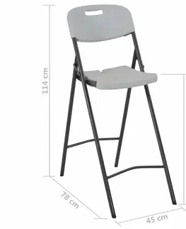Zahradní křesla a židle Skládací barové židle 2 ks bílá / černá