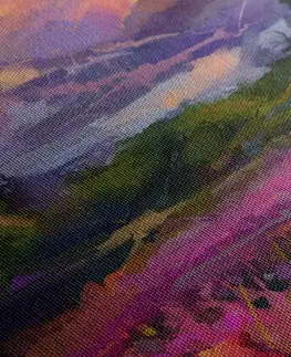 Obrazy přírody a krajiny Obraz barevná krajinná olejomalba