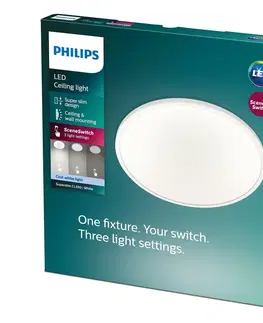 LED stropní svítidla LED Stropní svítidlo Philips Clear SceneSwitch bílé CL550 8718699681074 15W 1500lm stmívatelné 4000K