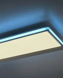 LED stropní svítidla LEUCHTEN DIREKT is JUST LIGHT LED stropní svítidlo bílé 100x25cm, hranaté, stmívatelné, paměťová funkce, LED panel RGB+2700-5000K