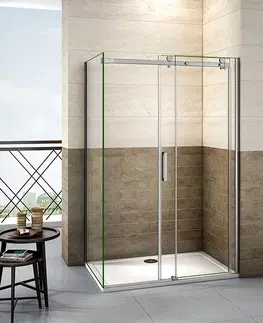 Sprchové vaničky H K Čtvercový sprchový kout DIAMOND 100x100 cm včetně sprchové vaničky z litého mramoru SE- DIAMOND100100/SE-THOR-100SQ