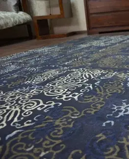 Koberce a koberečky Dywany Lusczow Kusový koberec DROP JASMINE 453 tmavě modrý, velikost 200x290