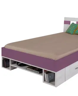 Postele Meblar Dětská postel NEXT NX18 L/P Barva: Fialová