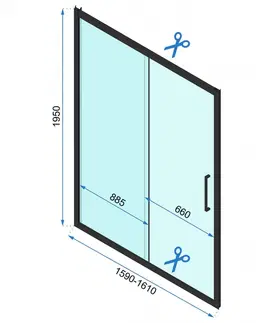 Sprchové kouty REA/S Sprchový kout s posuvnými dveřmi Rapid Slide 160 a pevnou stěnou 80 KPL-09871