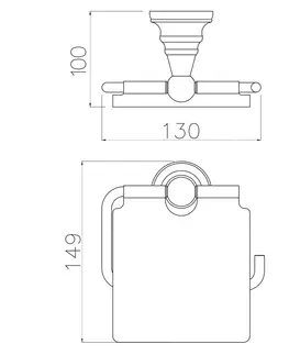 WC štětky SAPHO 1318-17 Diamond držák toaletního papíru s krytem, bronzová