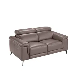 Luxusní a designové sedačky Estila Moderní norkově hnědá dvousedačka Forma Moderna z pravé kůže 170cm