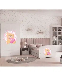 Dětský nábytek Kocot kids Komoda Babydreams 80 cm medvídek s motýlky bílá