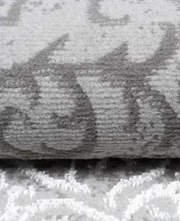 Moderní koberce Exkluzivní šedý koberec s bílým orientálním vzorem