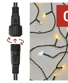 LED řetězy EMOS Standard LED spojovací vánoční řetěz blikající, 10 m, venkovní, teplá/studená bílá D1AN02