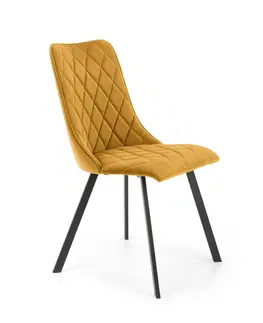 Židle HALMAR Designová židle K450 hořčicová