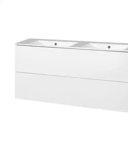 Koupelnový nábytek MEREO Aira, koupelnová skříňka s keramickým umyvadlem 121 cm, bílá CN713